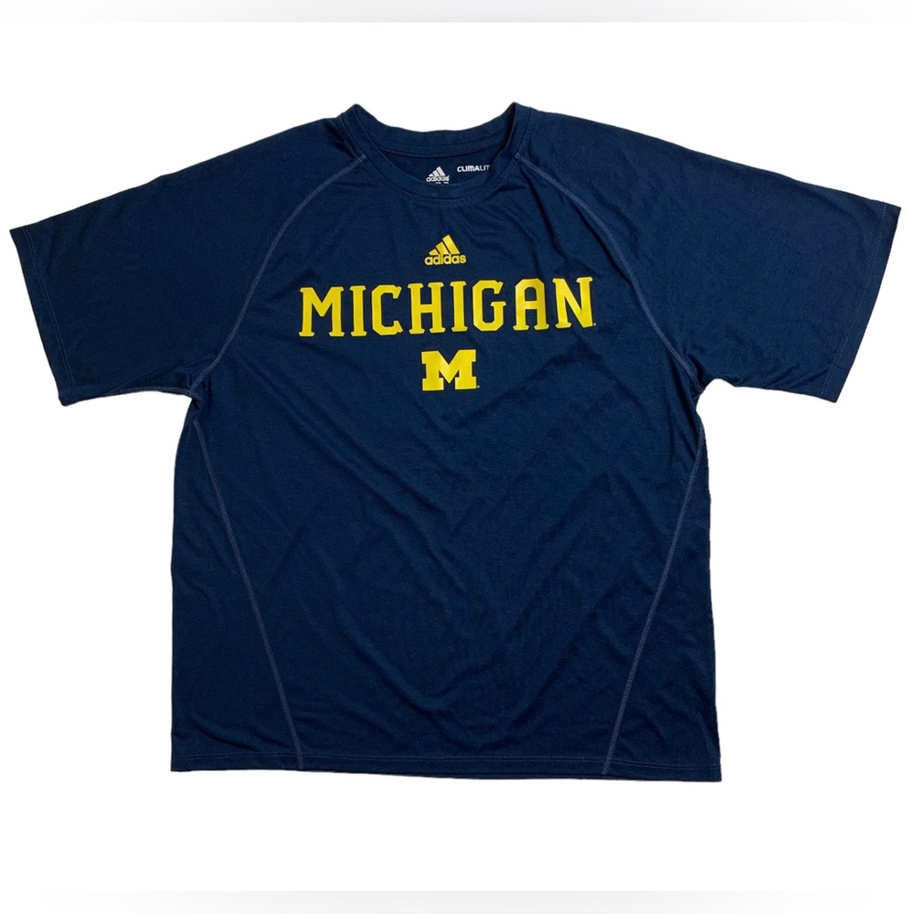 Michigan Wolverines Adidas Collegiate Climalite Perfromance Tee Adult Short Tee
